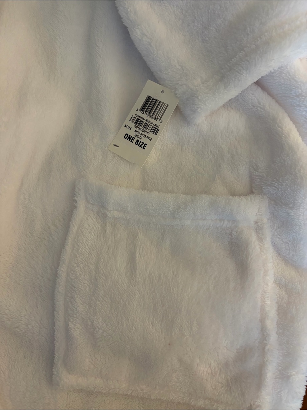 Martha Stewart Cozy Plush White Bath Robe NWT OS - Picture 4 of 4